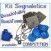 Kit linee/segnaletica Beach Volley - Beach Tennis, modello COMPETITION - Campionati Italiani FIPAV.  Prezzo set completo regolamentare