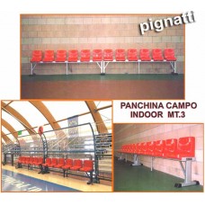Panchina  campo indoor Basket e Volley  per giocatori ed atleti, LUNGHEZZA MT.3   (n.6 posti seduta).   Prezzo cadauna