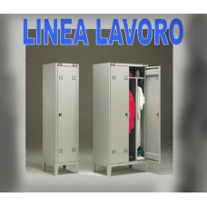 ARMADIETTI SPOGLIATOIO LINEA LAVORO ad 1 POSTO SING. VERT.+ DIVISIONE INTERNA ABITI SPORCHI cm