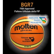 Pallone basket Molten B7G1600 (ex BGR7OI) gomma nylon size 7. FIBA Approved. Ufficiale FIP.