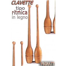 Clavette in legno tipo Ritmica a collo lungo, h.cm.45, peso gr.270 (COPPIA)