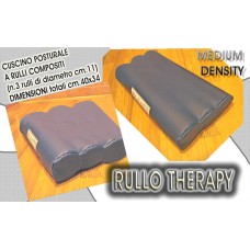 Rullo-Therapy: cuscino posturale a rulli compositi (n.3 rulli diametro cm.11) dim.cm.40x34