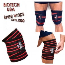 Knee Wraps BRUTAL BIOTECH USA : Bendaggi/Ginocchiere professionali per sovraccarichi. cm.2