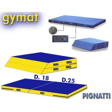 Materasso ginnastica  GYMAT FGI cm.400x200x20, richiudibile a formare 200x200xspess.40, con lato a 45°. Interno speciale a densità differenziata. Fondo liscio