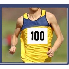 Numeri pettorali per corsa e maratona. Serie da 1 a 100 in TNT (tessuto non tessuto)  colo