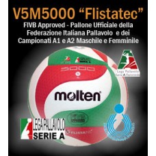 Pallone pallavolo MOLTEN V5M5000 - Flistatec FIVB Approved,Ufficiale Federazione Italiana