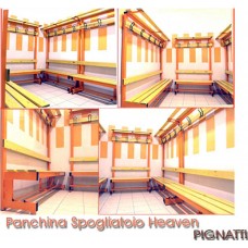PANCHINA SPOGLIATOIO HEAVEN mod.seduta+schienale+appendiab+poggiaborse+poggiascarp.MT.3.00