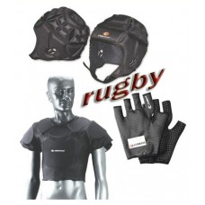 Caschetto Rugby in jersey imbottito, colore nero, disponibile nelle misure S-M-L-XL