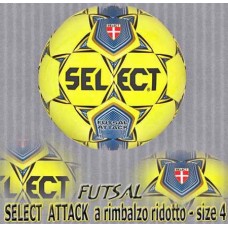 Pallone SELECT modello FUTSAL ATTACK a RIMBALZO RIDOTTO. size 4. Garanzia anni 2